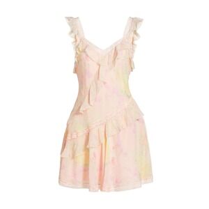 LoveShackFancy Women's 100% Rayon Serima Ruffled Minidress - Pink - XL